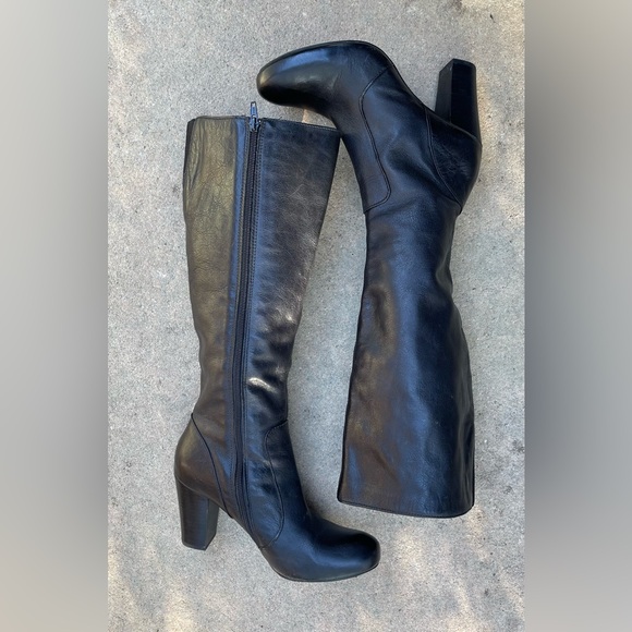 Born Crown black leather knee high boots women 8.5 - Picture 2 of 11